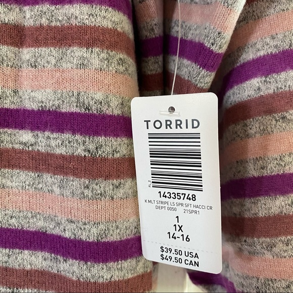 NWOT TORRID Stripe Supersoft Plush Tee - Picture 10 of 13
